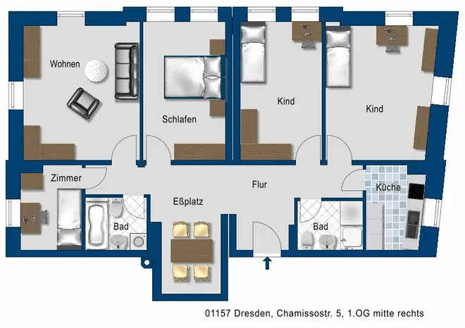 4 Zimmer Wohnung mit 111 m² in Dresden – Bild 2