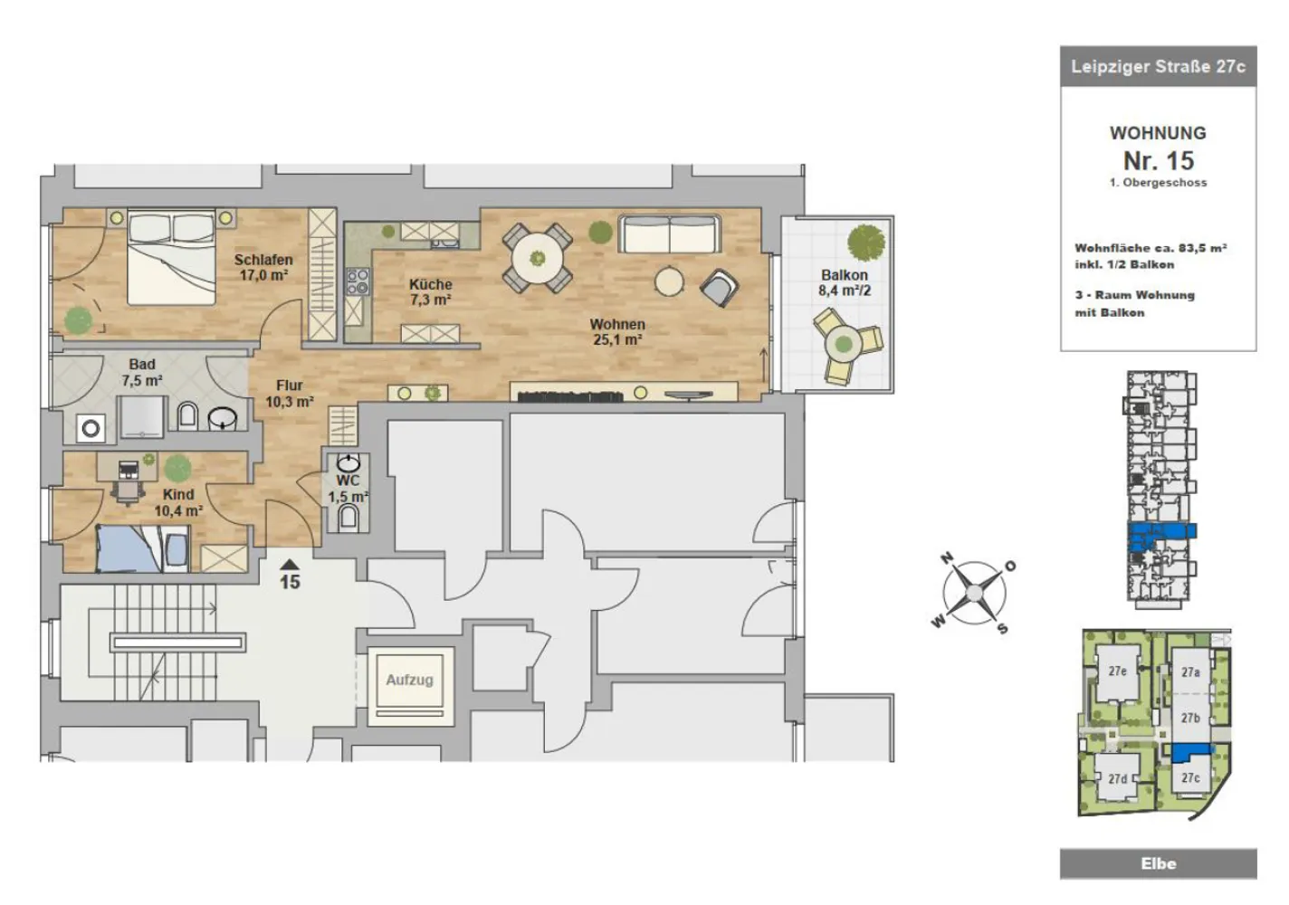 3 Zimmer Wohnung mit 84 m² in Dresden – Bild 8