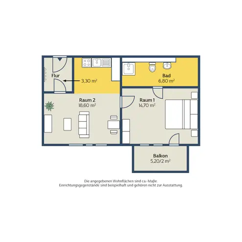 2 Zimmer Wohnung mit 46 m² in Leipzig – Bild 2