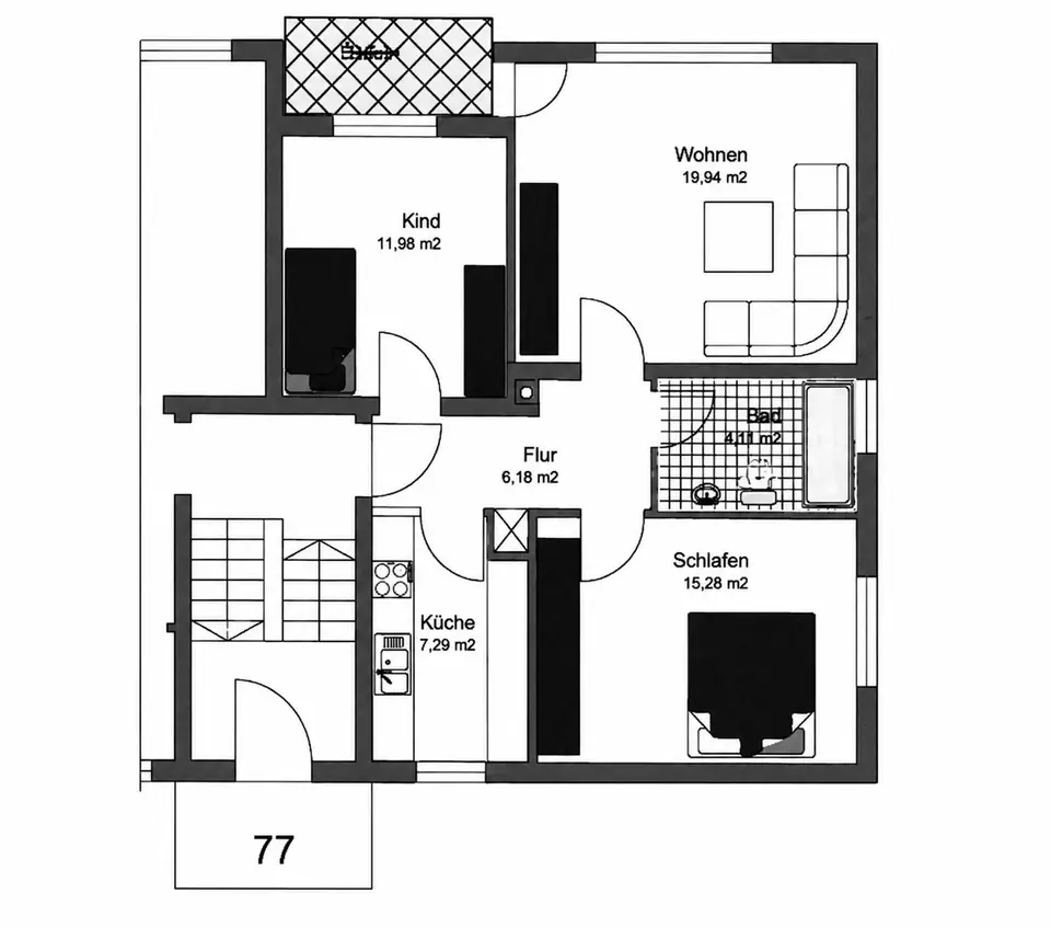 3 Zimmer Wohnung mit 65 m² in Balingen – Bild 5