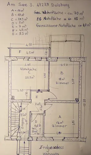 3 Zimmer Wohnung mit 70 m² in Duisburg – Bild 2