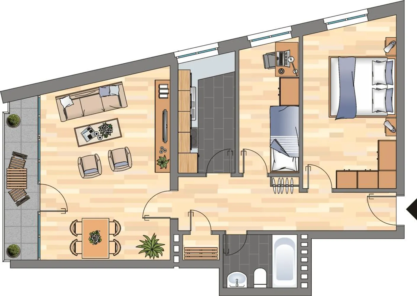 3 Zimmer Wohnung mit 64 m² in Delmenhorst – Bild 2