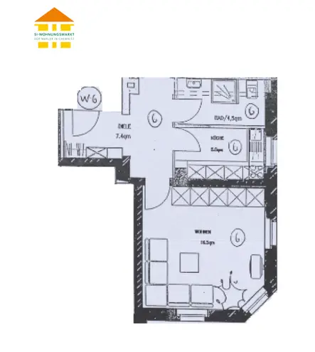 1 Zimmer Wohnung mit 33 m² in Chemnitz – Bild 3