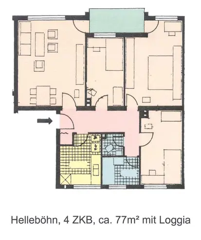 4 Zimmer Wohnung mit 77 m² in Kassel – Bild 3