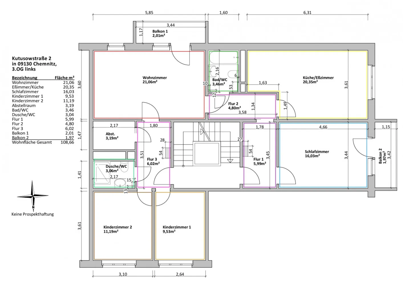5 Zimmer Wohnung mit 110 m² in Chemnitz – Bild 2