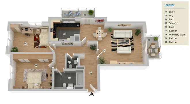 3 Zimmer Wohnung mit 84 m² in Düsseldorf – Bild 11