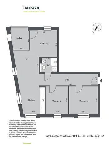 3 Zimmer Wohnung mit 74 m² in Hannover – Bild 11