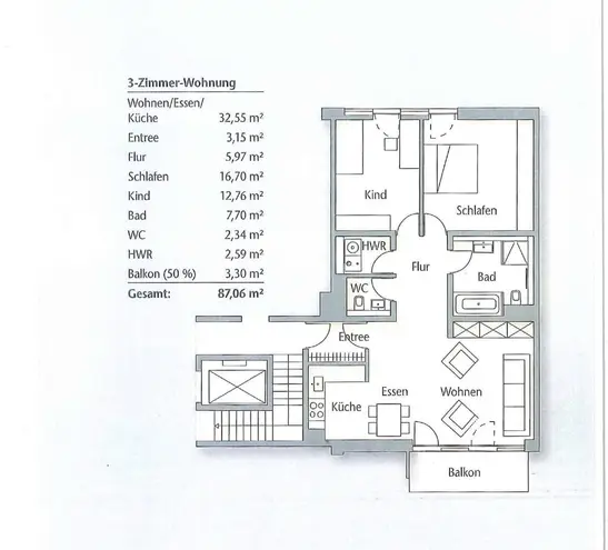3 Zimmer Wohnung mit 87 m² in Nürnberg – Bild 2