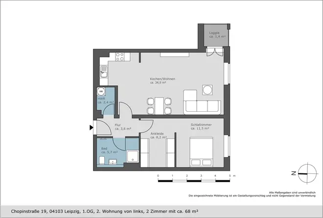 2 Zimmer Wohnung mit 68 m² in Leipzig – Bild 5