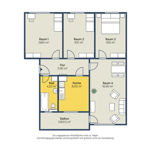 4 Zimmer Wohnung mit 77 m² in Leipzig – Bild 2