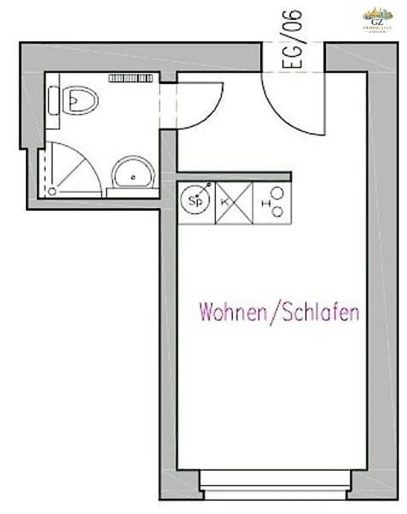 1 Zimmer Wohnung mit 18 m² in Dresden – Bild 2