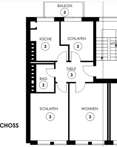 3 Zimmer Wohnung mit 60 m² in Köln – Bild 3