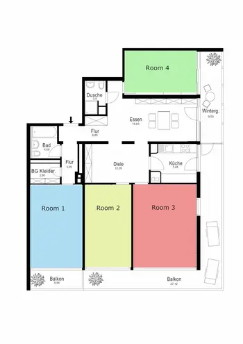 WG-Zimmer mit 18 m² in München – Bild 1
