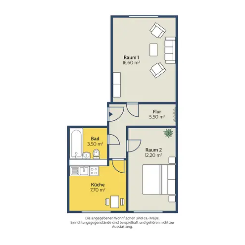 2 Zimmer Wohnung mit 45 m² in Leipzig – Bild 2
