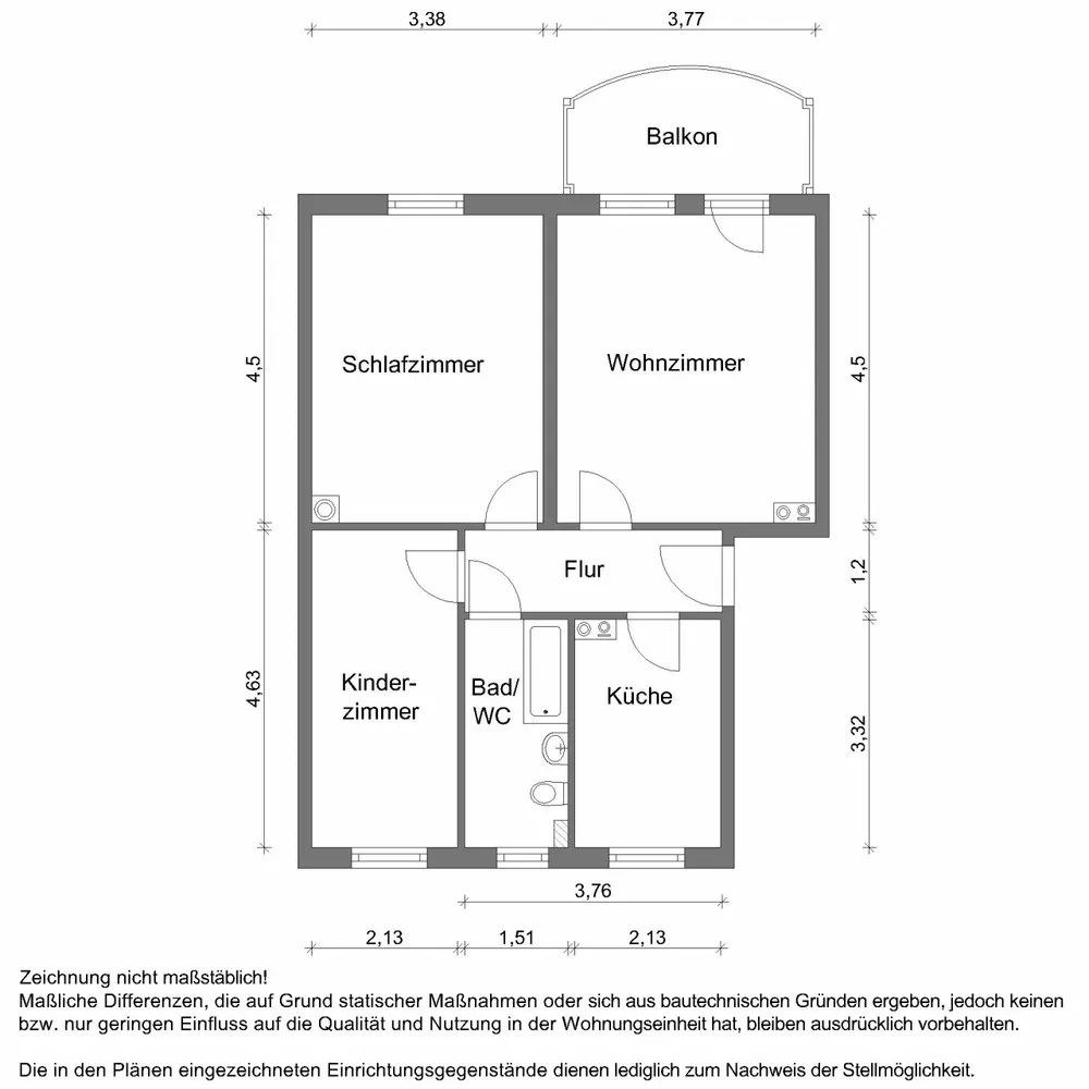 3 Zimmer Wohnung mit 67 m² in Zwickau – Bild 2