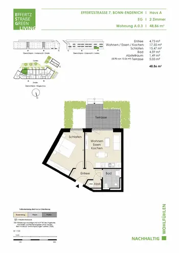 2 Zimmer Wohnung mit 49 m² in Bonn – Bild 2