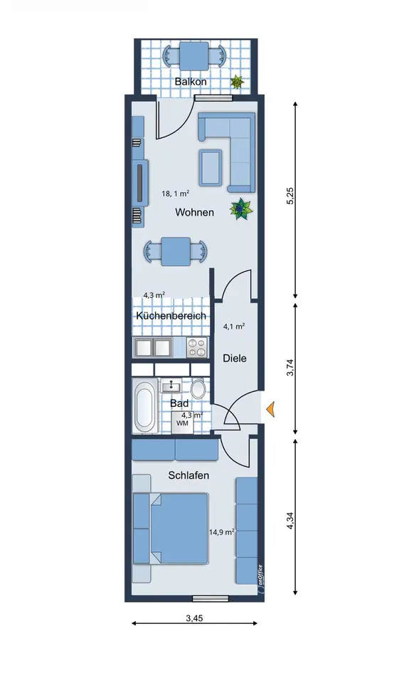 2 Zimmer Wohnung mit 47 m² in Weimar – Bild 8