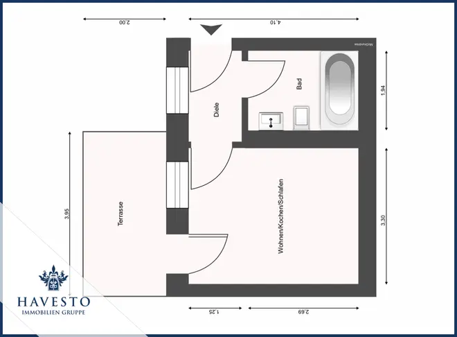 1 Zimmer Wohnung mit 22 m² in Magdeburg – Bild 3