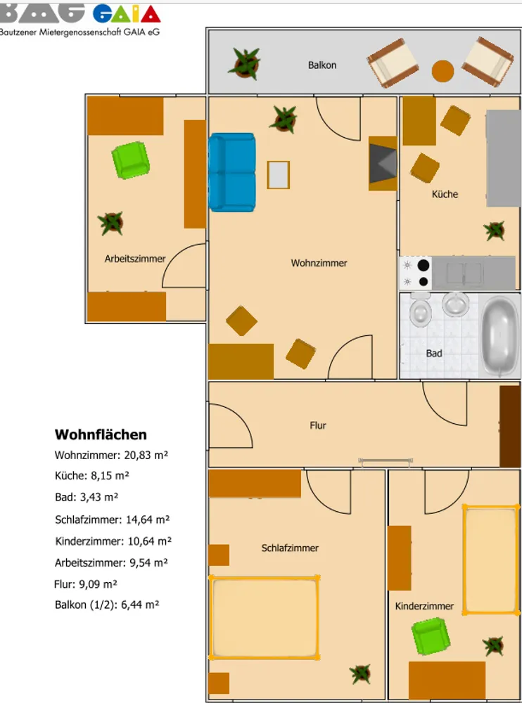 4 Zimmer Wohnung mit 80 m² in Bautzen – Bild 12