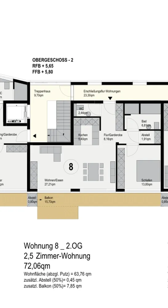 2 Zimmer Wohnung mit 72 m² in Aalen – Bild 2