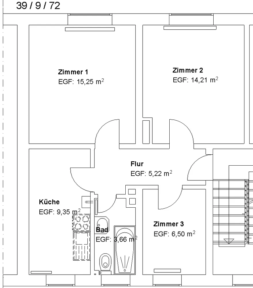 3 Zimmer Wohnung mit 54 m² in Fulda – Bild 2