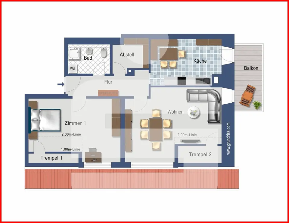2 Zimmer Wohnung mit 56 m² in Waldshut-Tiengen – Bild 3