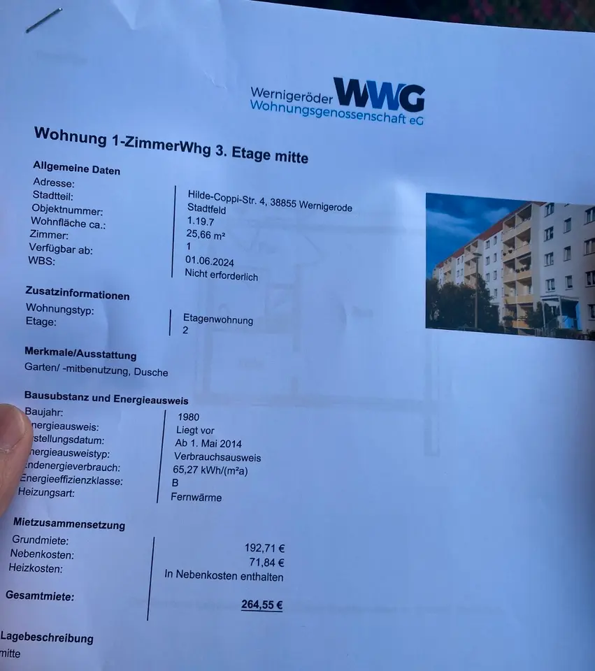 2 Zimmer Wohnung mit 30 m² in Wernigerode – Bild 10