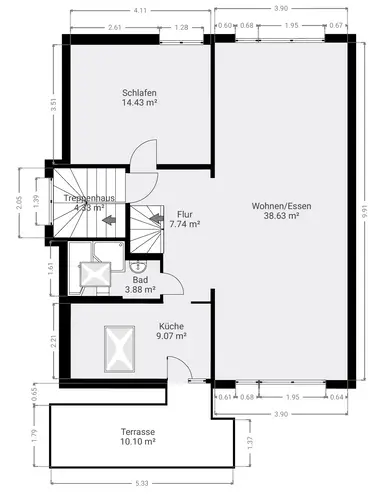 4 Zimmer Wohnung mit 86 m² in Frankfurt am Main – Bild 2