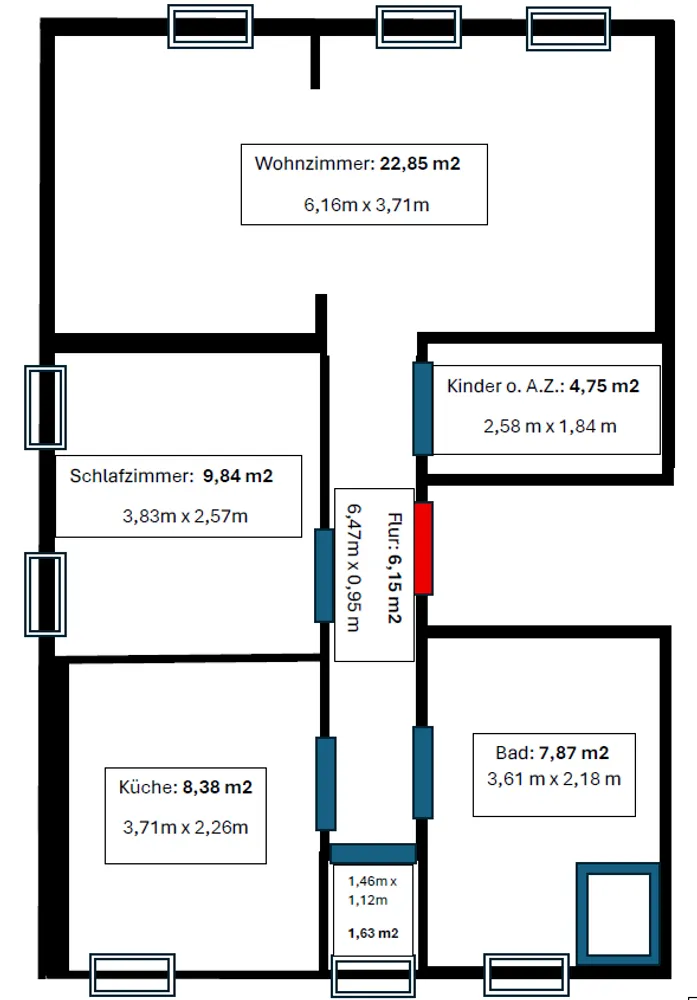 3 Zimmer Wohnung mit 83 m² in Recklinghausen – Bild 9