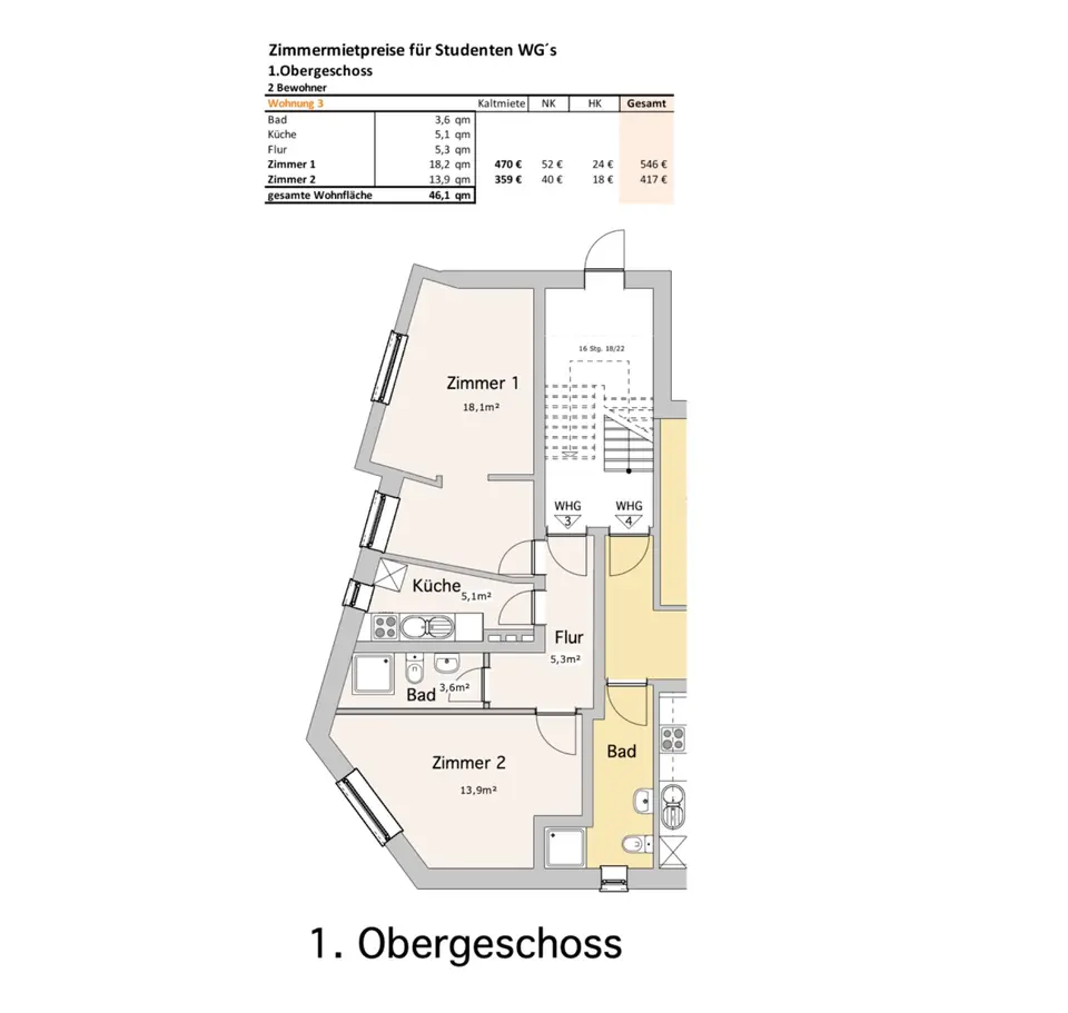 2 Zimmer Wohnung mit 46 m² in Osnabrück – Bild 10
