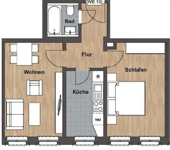 2 Zimmer Wohnung mit 45 m² in Leipzig – Bild 1
