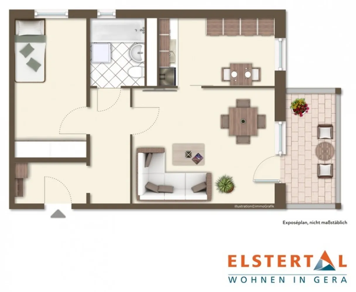 2 Zimmer Wohnung mit 45 m² in Gera – Bild 2