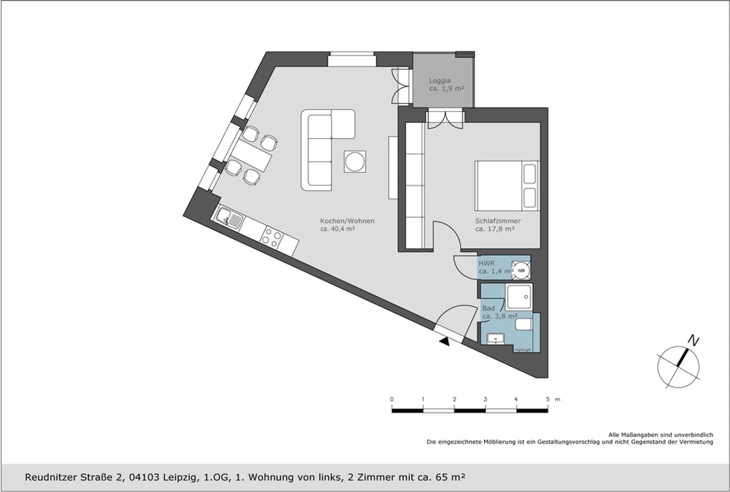 2 Zimmer Wohnung mit 65 m² in Leipzig – Bild 6