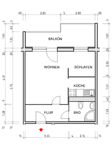 1 Zimmer Wohnung mit 37 m² in Chemnitz – Bild 3