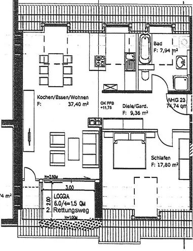 2 Zimmer Wohnung mit 75 m² in Augsburg – Bild 2