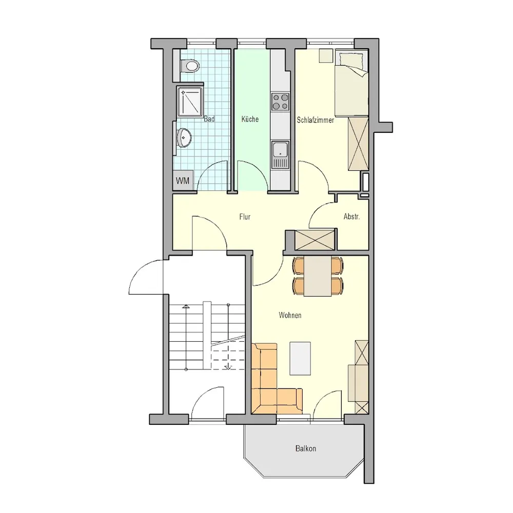 2 Zimmer Wohnung mit 51 m² in Rostock – Bild 2