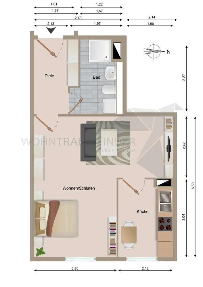 1 Zimmer Wohnung mit 39 m² in Zwickau – Bild 9