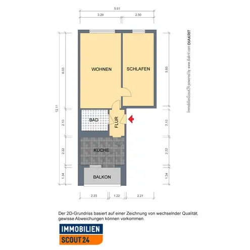 2 Zimmer Wohnung mit 50 m² in Erfurt – Bild 7