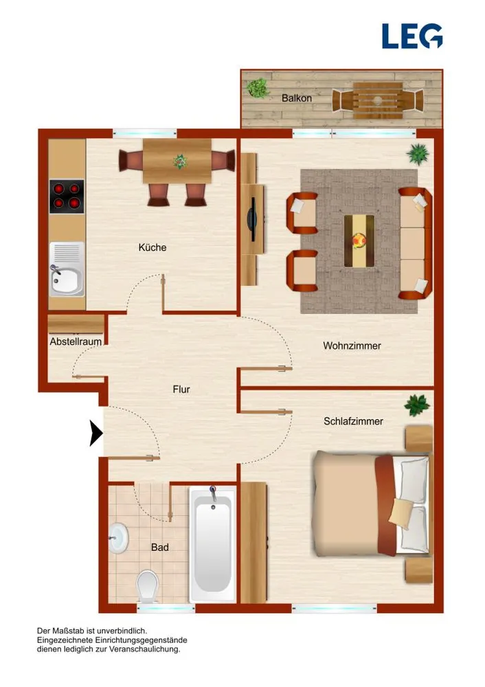 2 Zimmer Wohnung mit 51 m² in Hamm – Bild 2