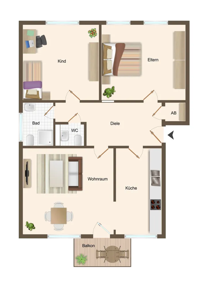 3 Zimmer Wohnung mit 85 m² in Herford – Bild 4