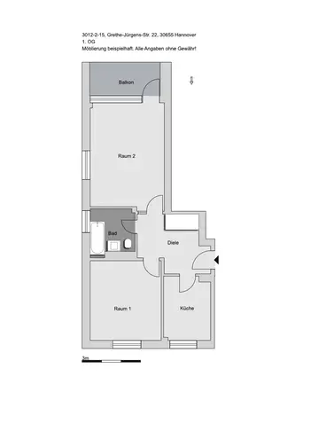 2 Zimmer Wohnung mit 60 m² in Hannover – Bild 3