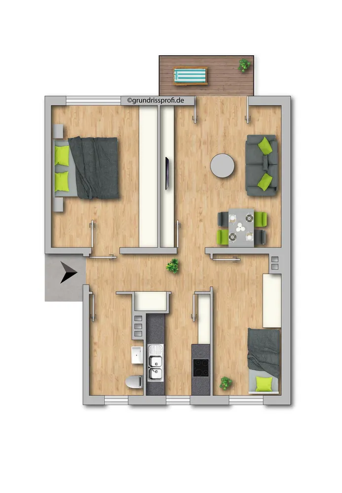 3 Zimmer Wohnung mit 60 m² in Eisenach – Bild 2