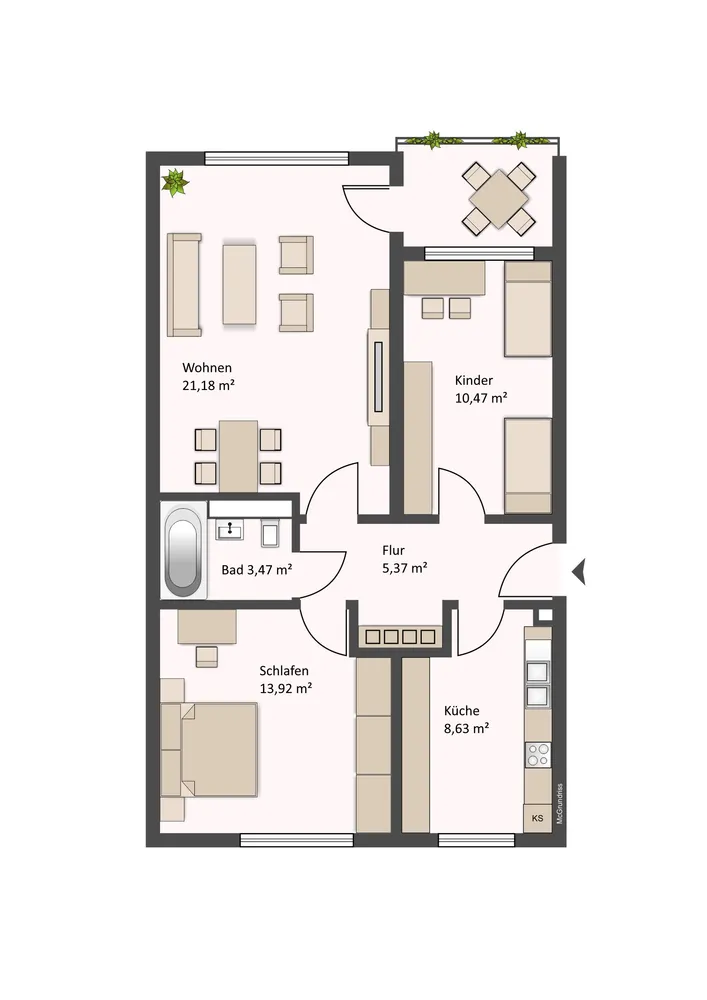 3 Zimmer Wohnung mit 66 m² in Darmstadt – Bild 4