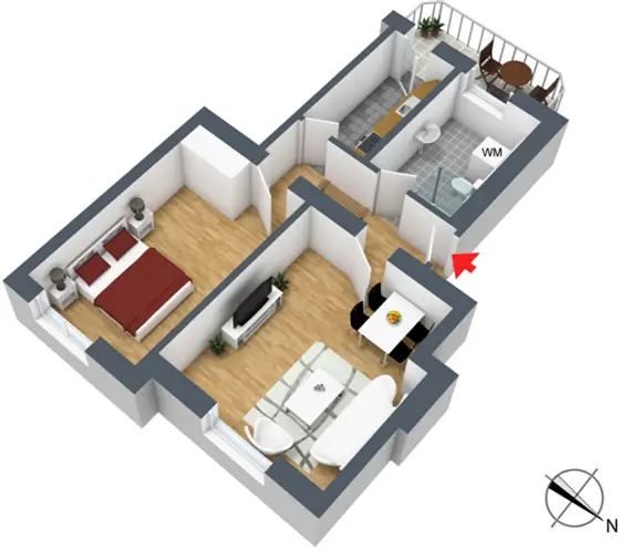 2 Zimmer Wohnung mit 51 m² in Magdeburg – Bild 2