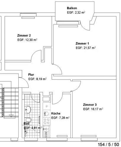 3 Zimmer Wohnung mit 72 m² in Kassel – Bild 2