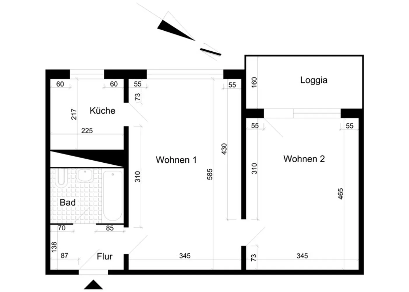 2 Zimmer Wohnung mit 51 m² in Magdeburg – Bild 2
