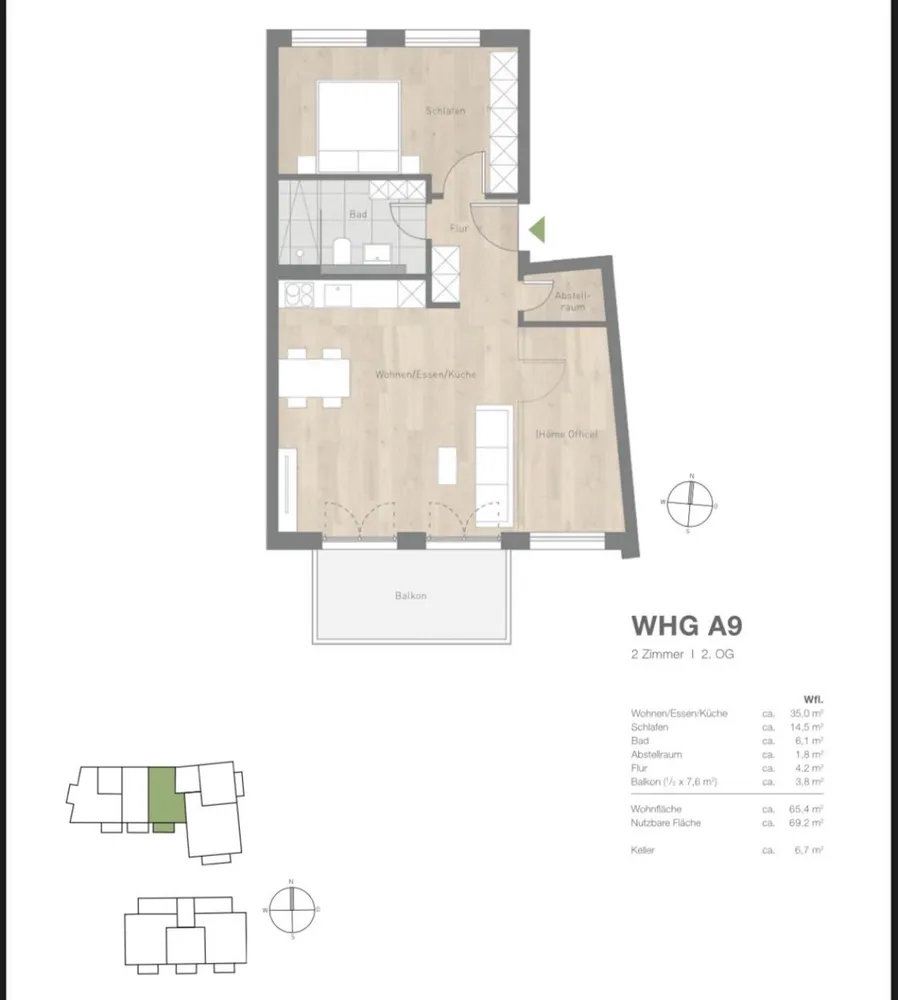 3 Zimmer Wohnung mit 65 m² in Dachau – Bild 2