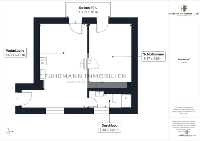 2 Zimmer Wohnung mit 49 m² in Saarbrücken – Bild 8