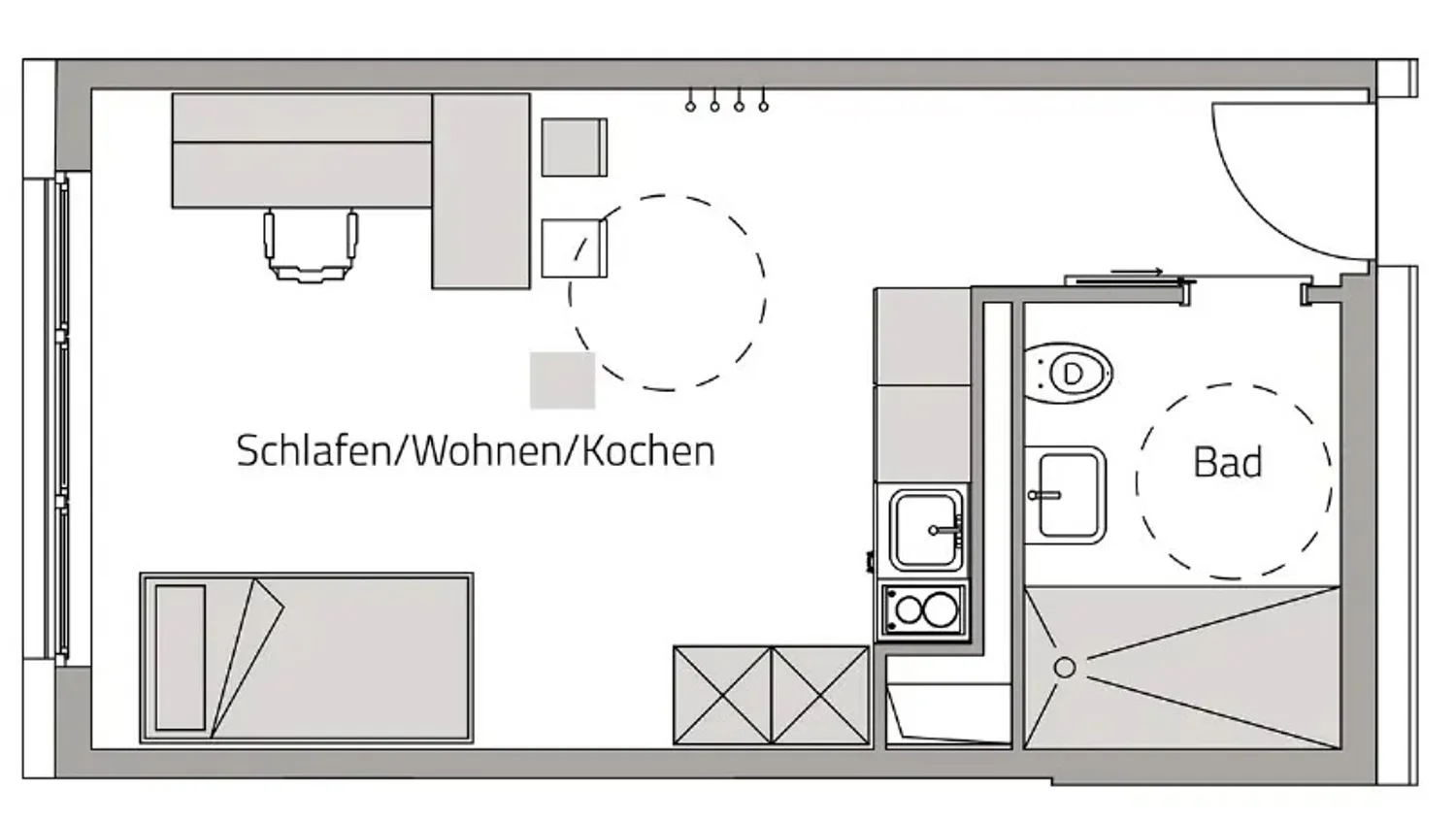 1 Zimmer Wohnung mit 30 m² in Würzburg – Bild 5