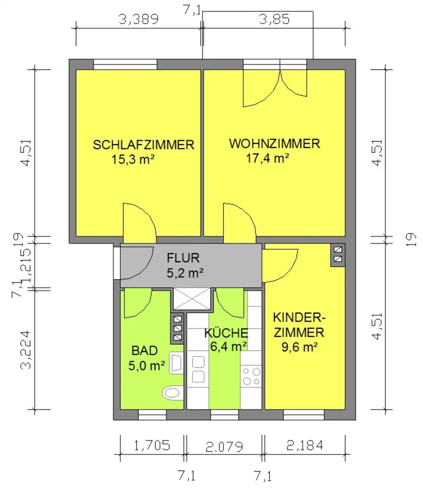 3 Zimmer Wohnung mit 60 m² in Eisenach – Bild 5